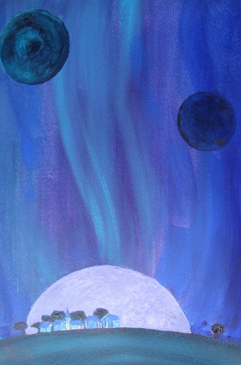 Blauw dorpje