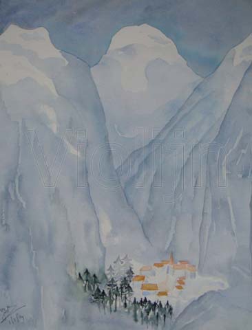 Dorpje in Alpen