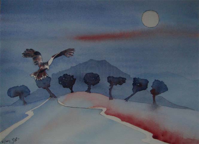 Vogel en maan 1